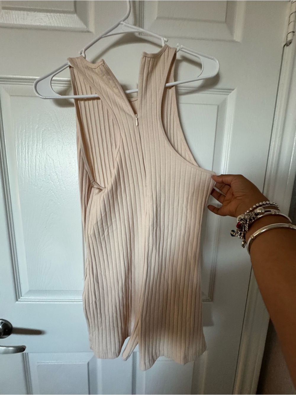 Zara Beige Ribbed Tank Top - Picture 4 of 4